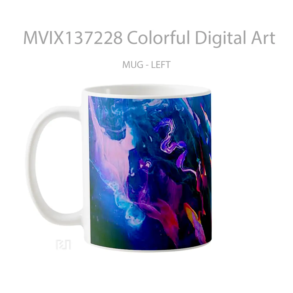 Mug Colorful Digital Art Gelas Seni Modern - All-side / Desain