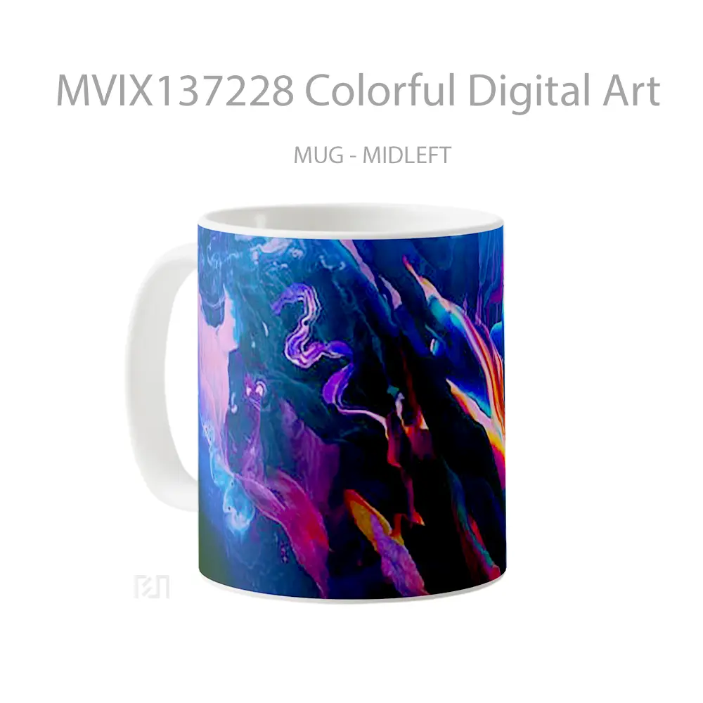 Mug Colorful Digital Art Gelas Seni Modern - All-side / Desain