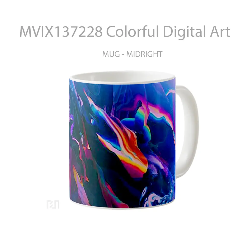 Mug Colorful Digital Art Gelas Seni Modern - All-side / Desain