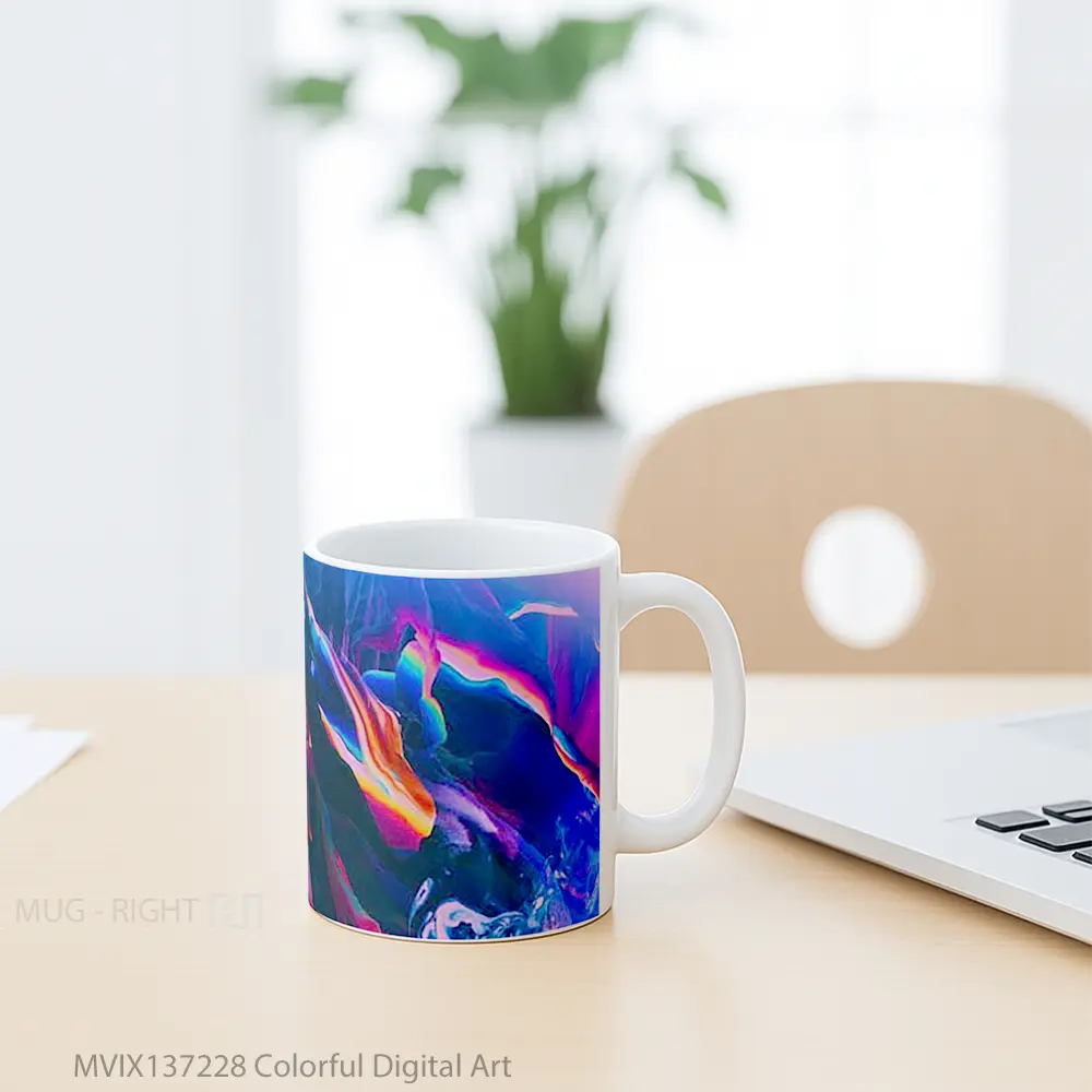 Mug Colorful Digital Art Gelas Seni Modern - All-side / Desain