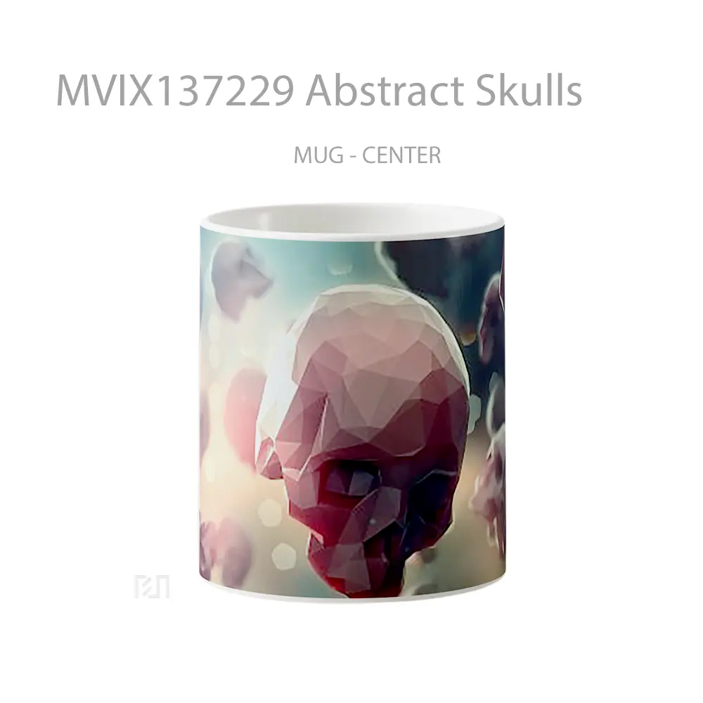 Mug Abstract Skulls Gelas Seni Modern