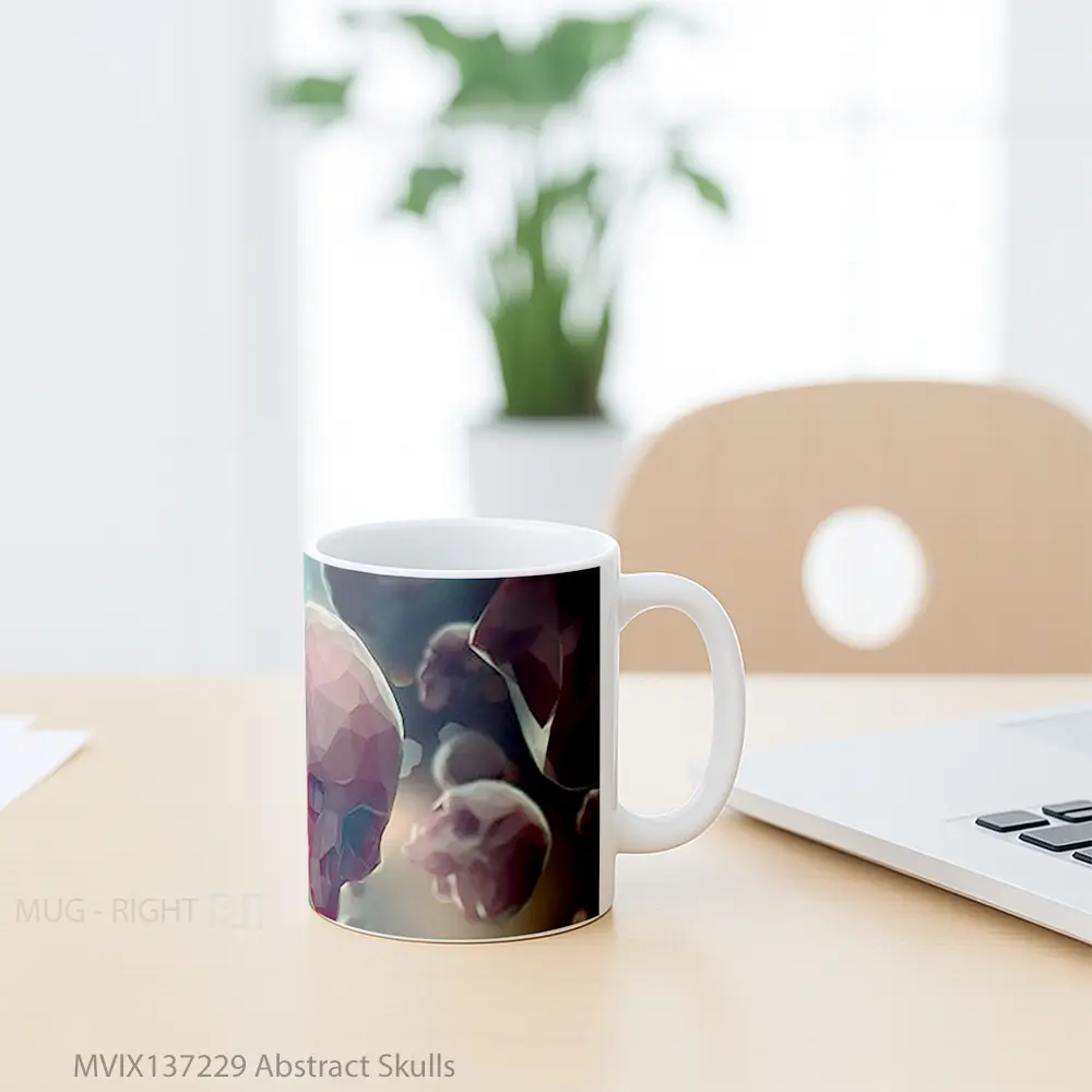 Mug Abstract Skulls Gelas Seni Modern - All-side / Desain