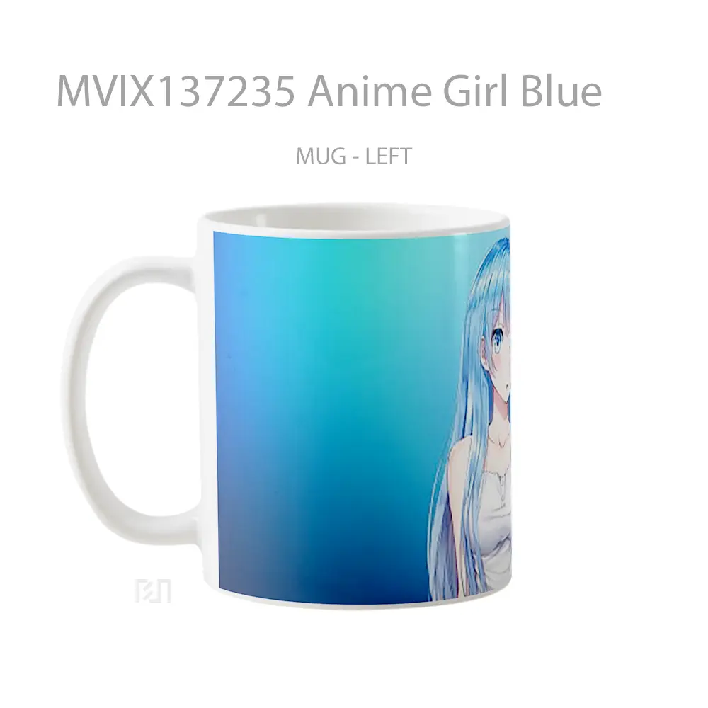 Mug Anime Girl Blue Cangkir Anime - All-side / Desain