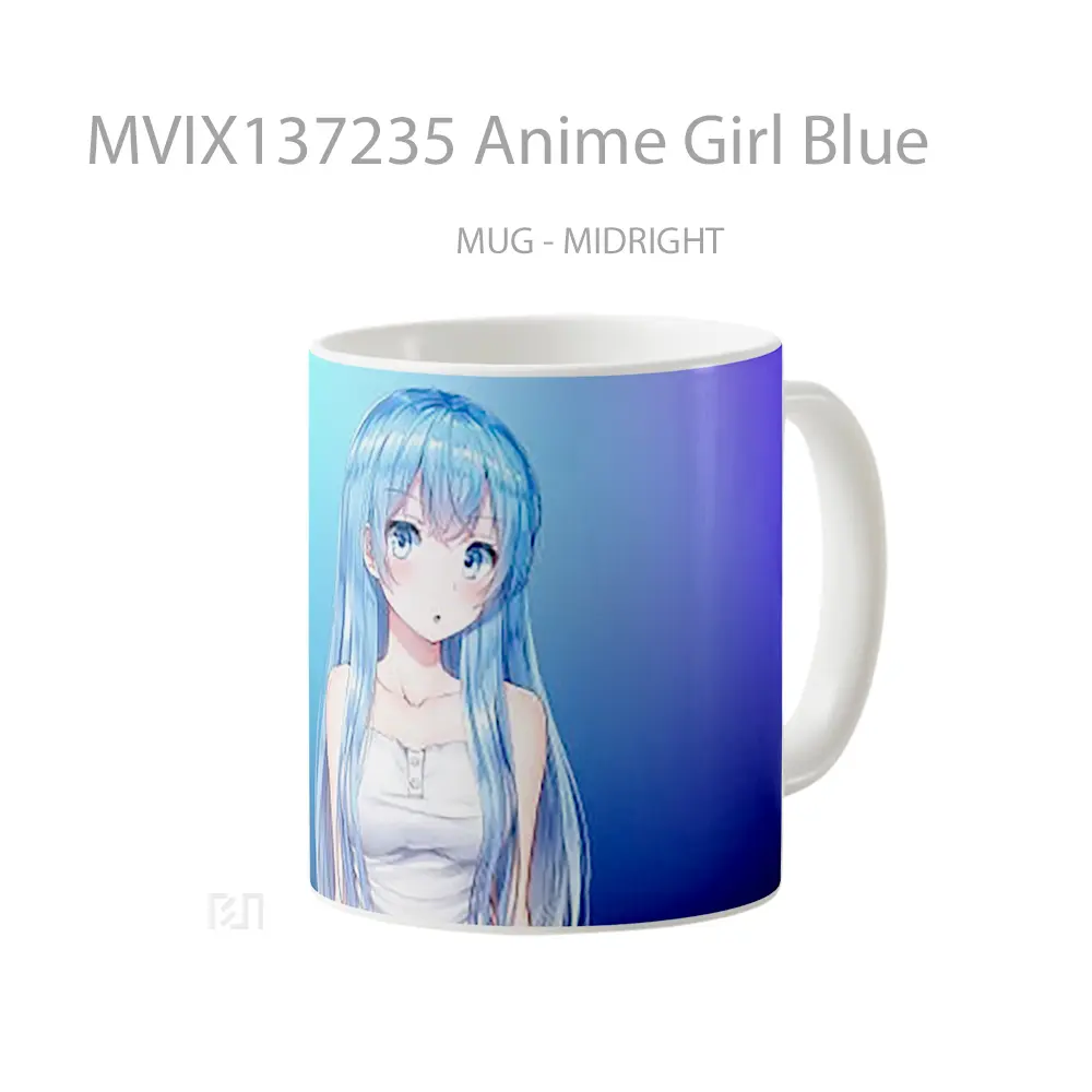Mug Anime Girl Blue Cangkir Anime - All-side / Desain