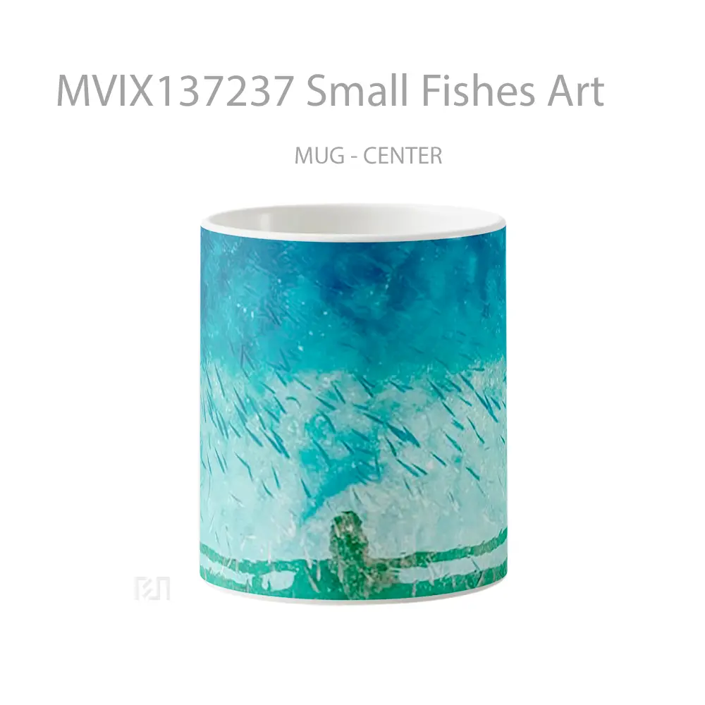 Mug Small Fishes Art Gelas Hewan Lucu