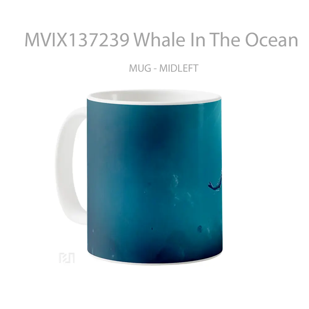 Mug Whale In The Ocean Gelas Hewan Lucu - All-side / Desain