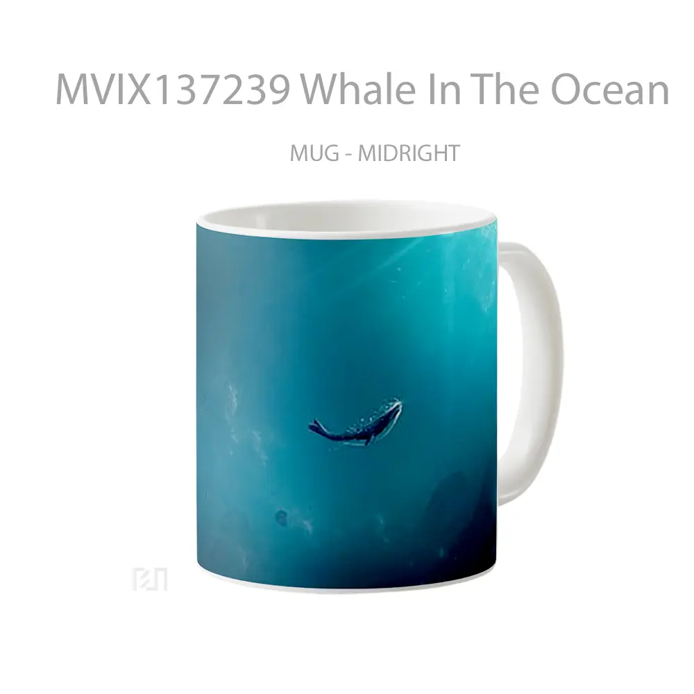 Mug Whale In The Ocean Gelas Hewan Lucu - All-side / Desain