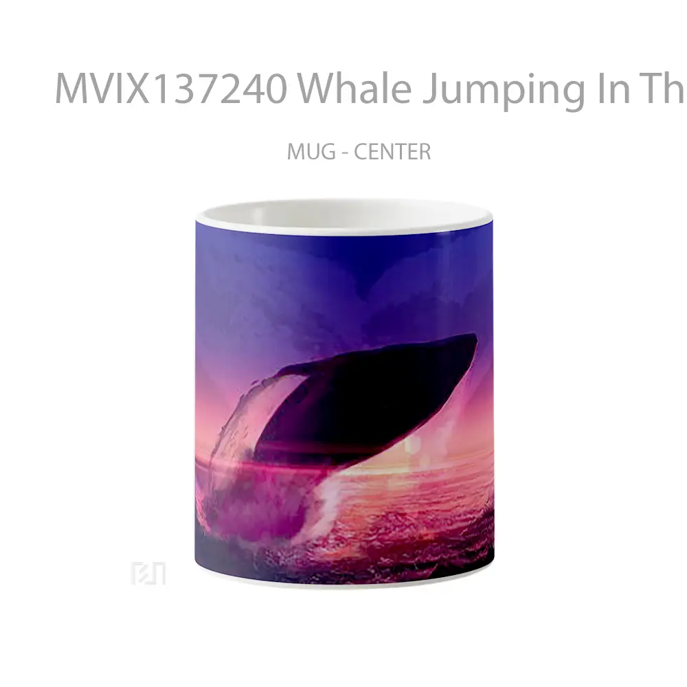 Mug Whale Jumping In The Ocean Gelas Hewan Lucu