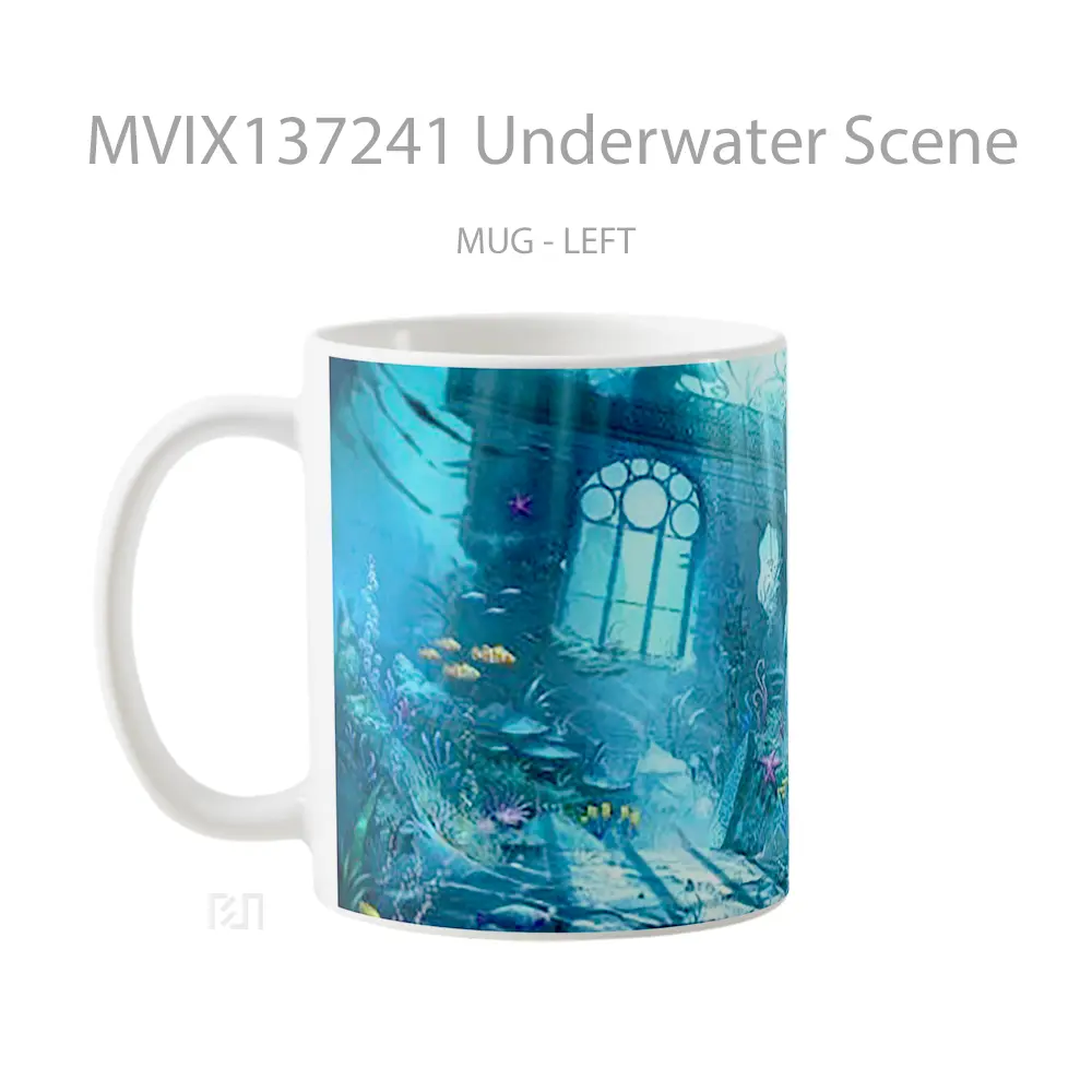 Mug Underwater Scene Gelas Keramik Unik - All-side / Desain