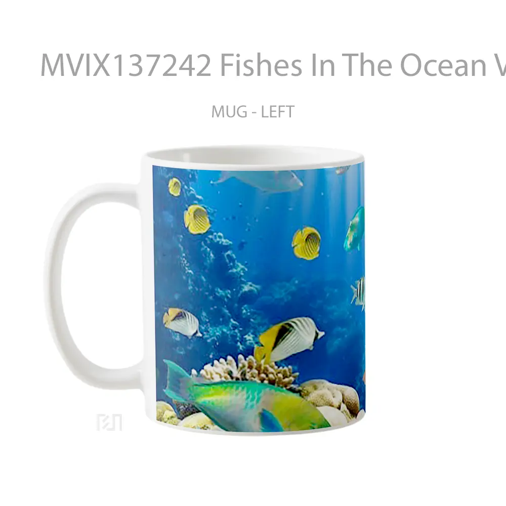 Mug Fishes In The Ocean V1 Gelas Hewan Lucu - All-side / Desain