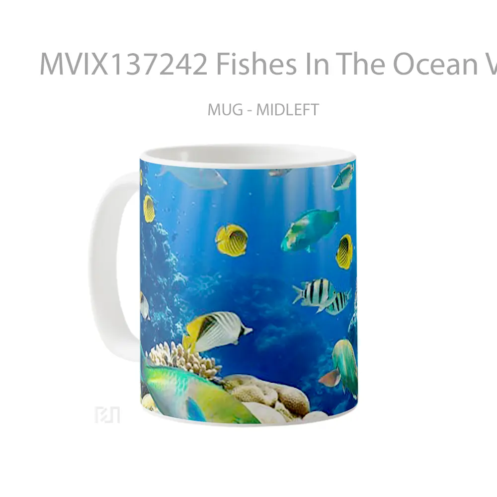 Mug Fishes In The Ocean V1 Gelas Hewan Lucu - All-side / Desain