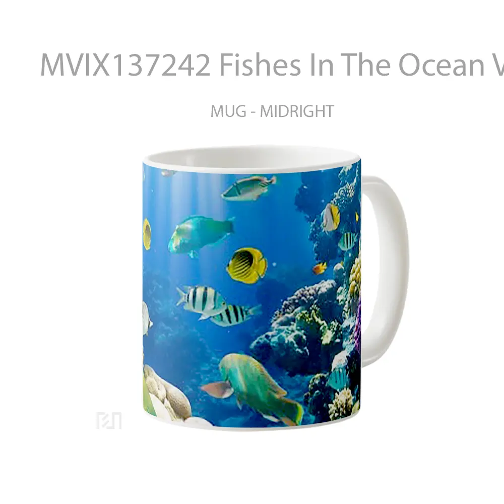 Mug Fishes In The Ocean V1 Gelas Hewan Lucu - All-side / Desain