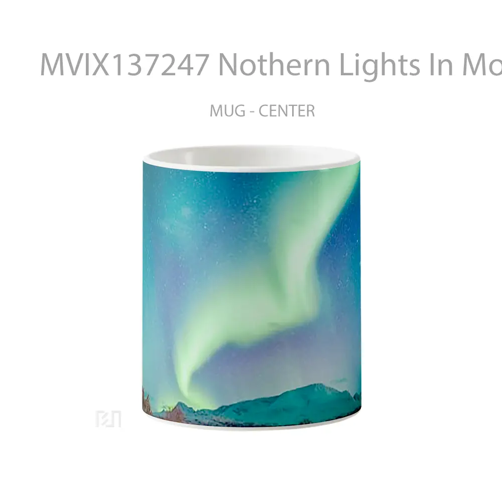 Mug Nothern Lights In Mountains V1 Gelas Pemandangan Alam
