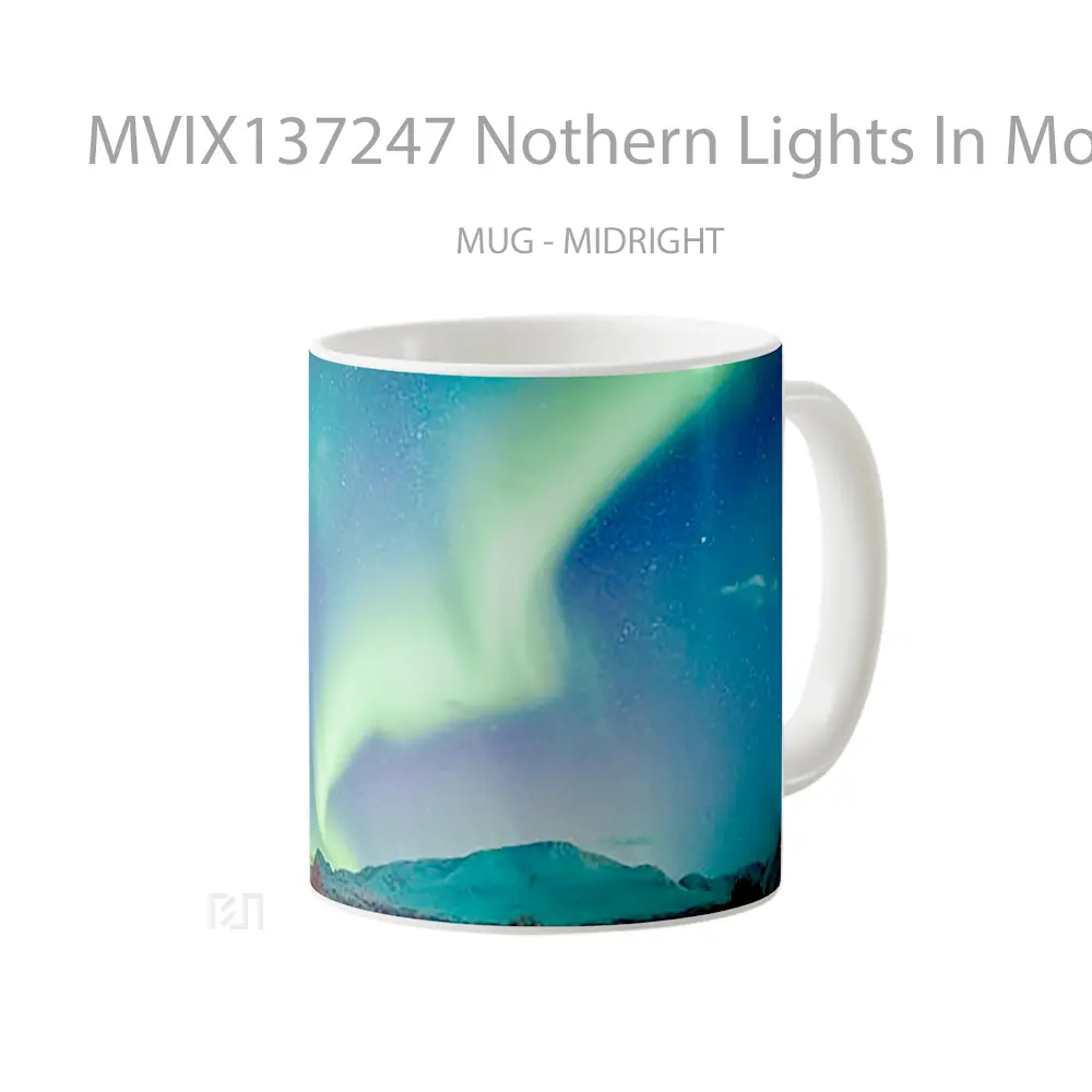 Mug Nothern Lights In Mountains V1 Gelas Pemandangan Alam - All-side / Desain