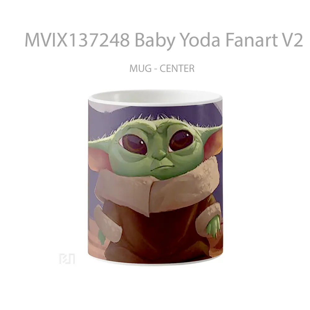 Mug Baby Yoda Fanart V2 Gelas Star Wars
