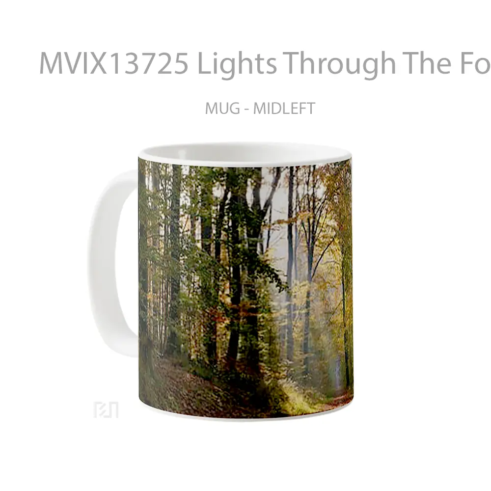 Mug Lights Through The Forest Gelas Pemandangan Alam - All-side / Desain