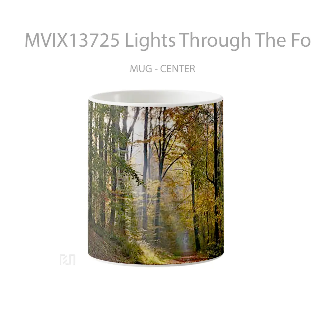 Mug Lights Through The Forest Gelas Pemandangan Alam