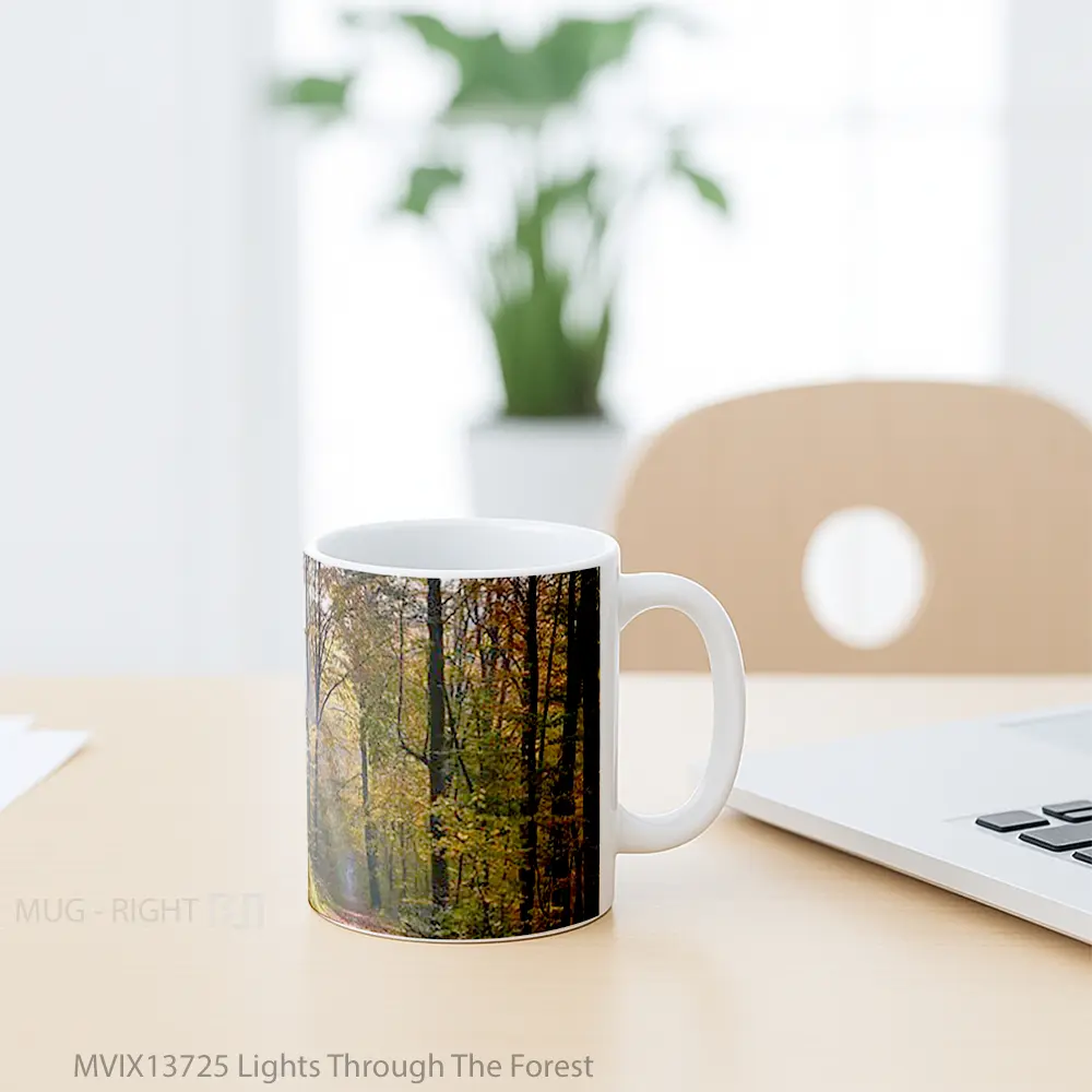 Mug Lights Through The Forest Gelas Pemandangan Alam - All-side / Desain