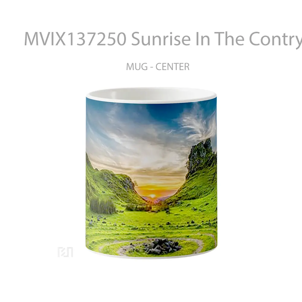 Mug Sunrise In The Contryside Of The United Kingdom Gelas Pemandangan Alam