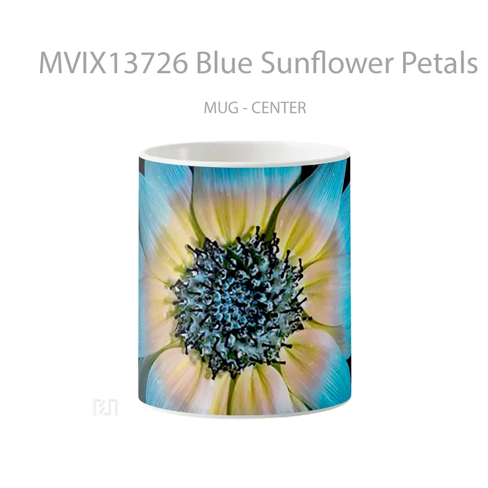 Mug Blue Sunflower Petals Gelas Keramik Unik