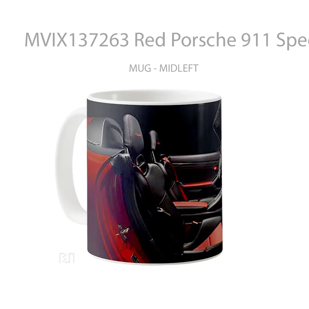 Mug Red Porsche 911 Speedster Cangkir Mobil - All-side / Desain