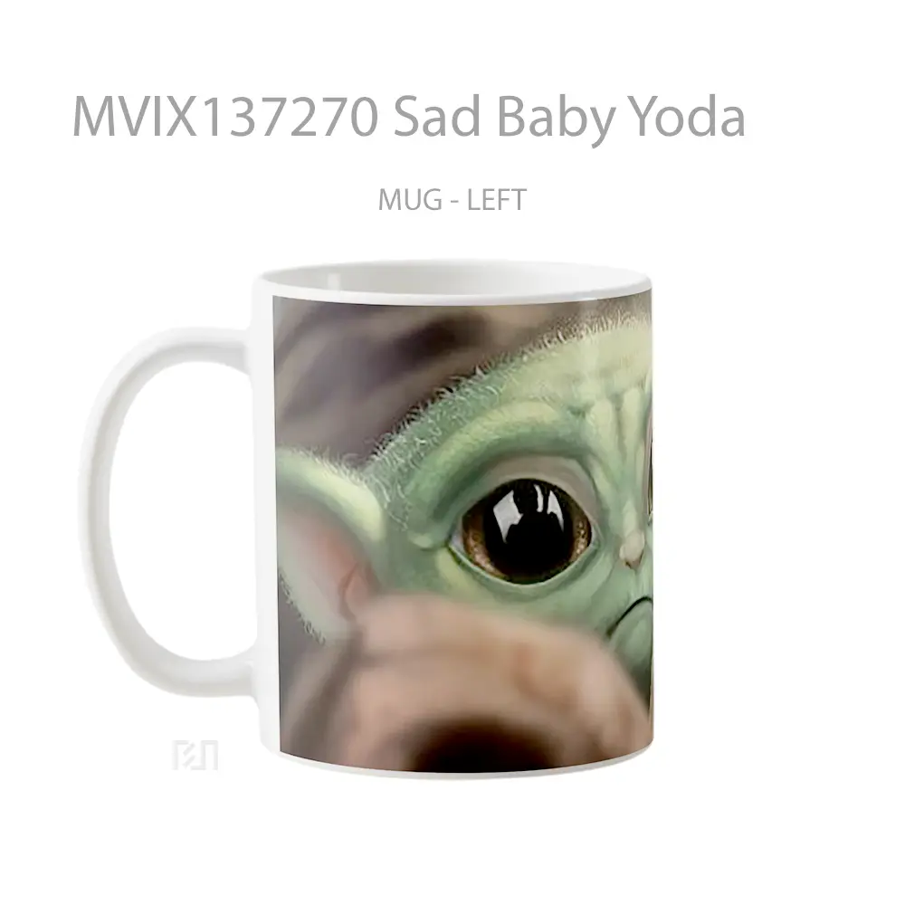 Mug Sad Baby Yoda Gelas Star Wars - All-side / Desain