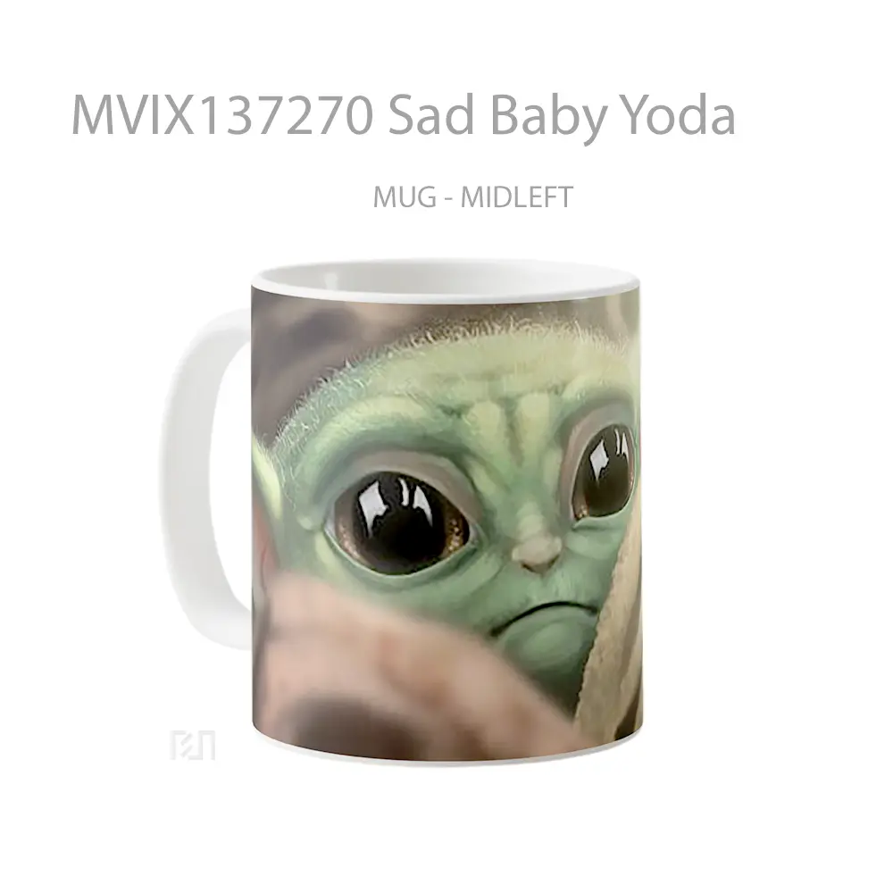 Mug Sad Baby Yoda Gelas Star Wars - All-side / Desain