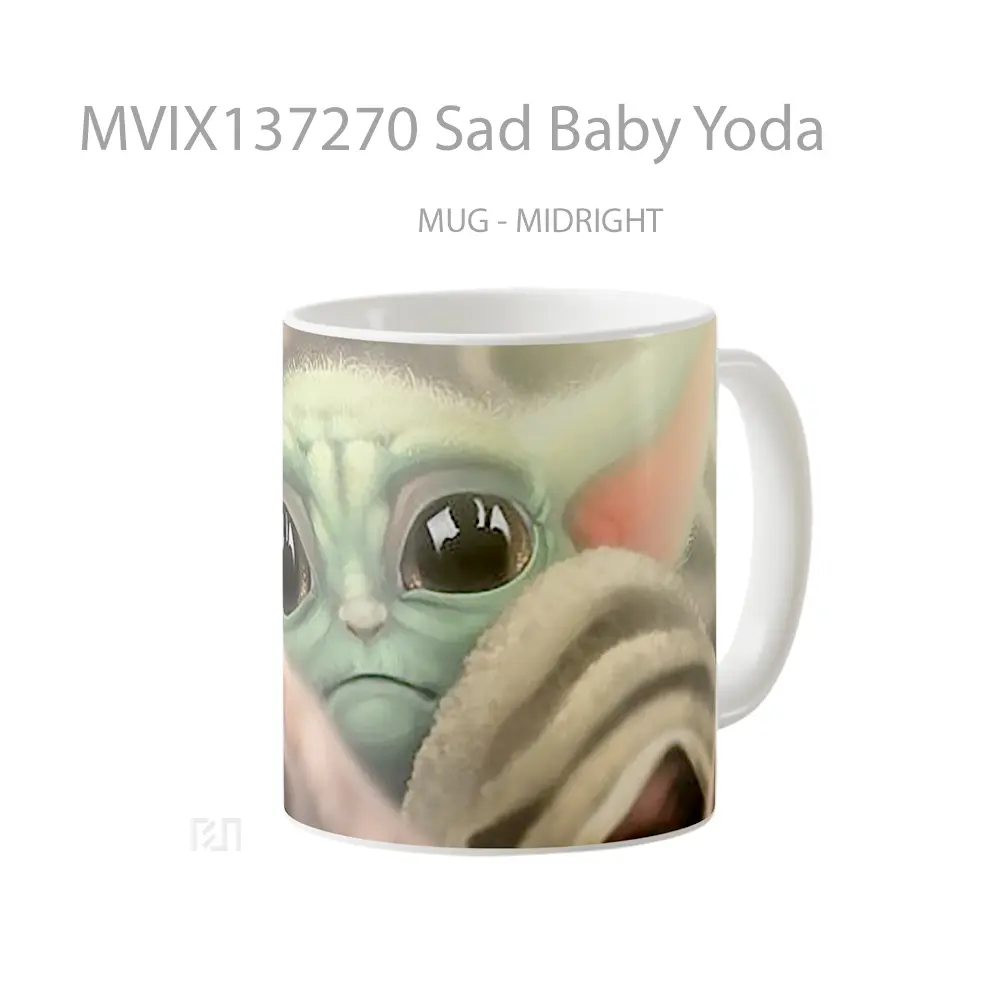 Mug Sad Baby Yoda Gelas Star Wars - All-side / Desain