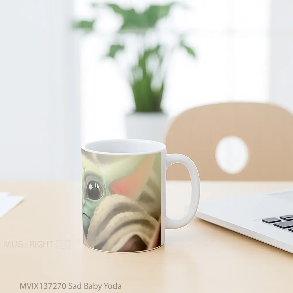 Mug Sad Baby Yoda Gelas Star Wars - All-side / Desain