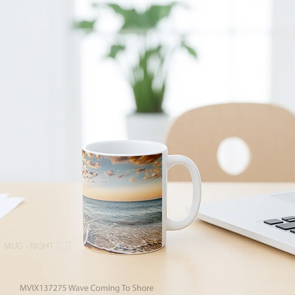 Mug Wave Coming To Shore Gelas Keramik Unik - All-side / Desain