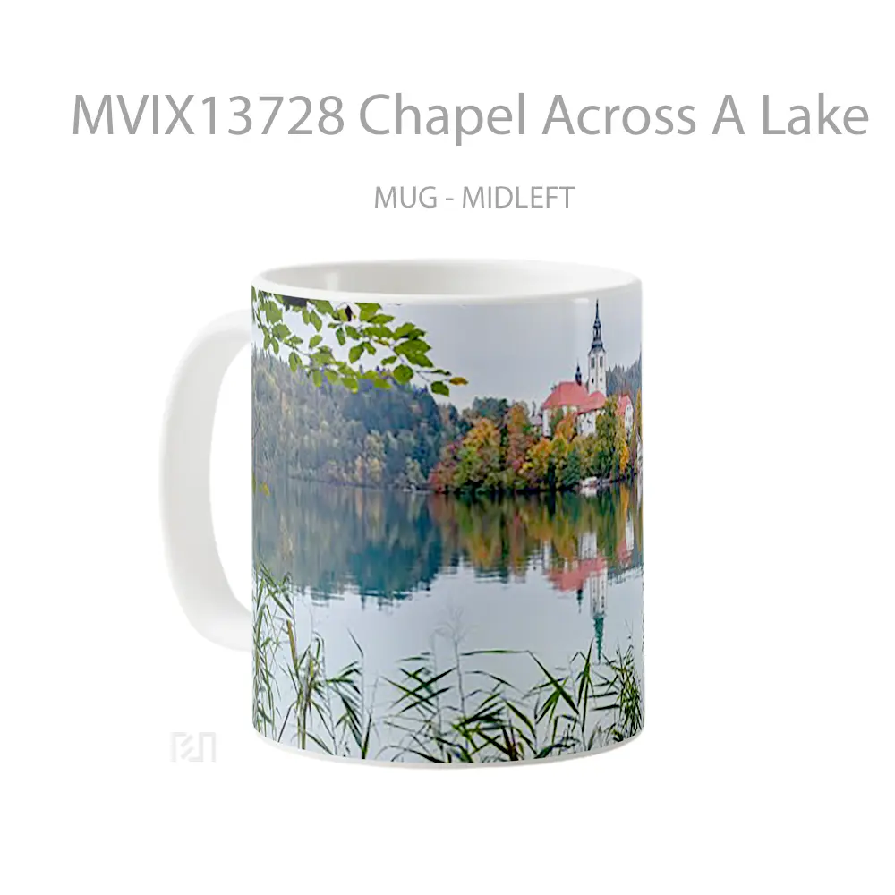 Mug Chapel Across A Lake Gelas Pemandangan Alam - All-side / Desain