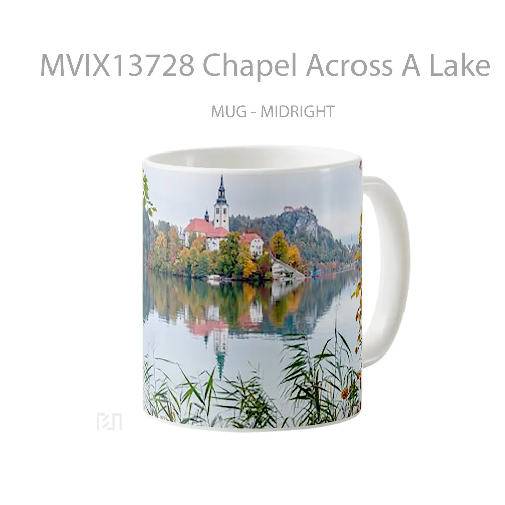 Mug Chapel Across A Lake Gelas Pemandangan Alam - All-side / Desain