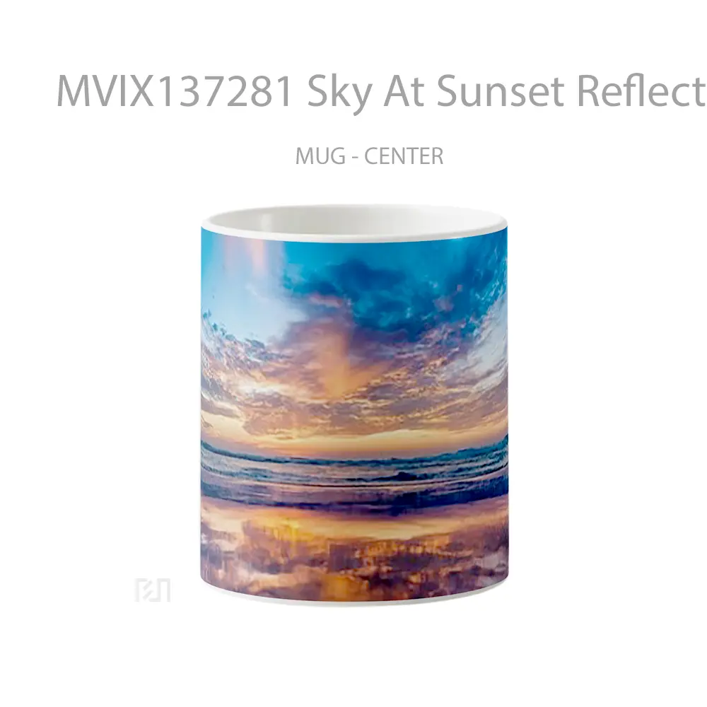 Mug Sky At Sunset Reflected In The Sea Gelas Pemandangan Alam