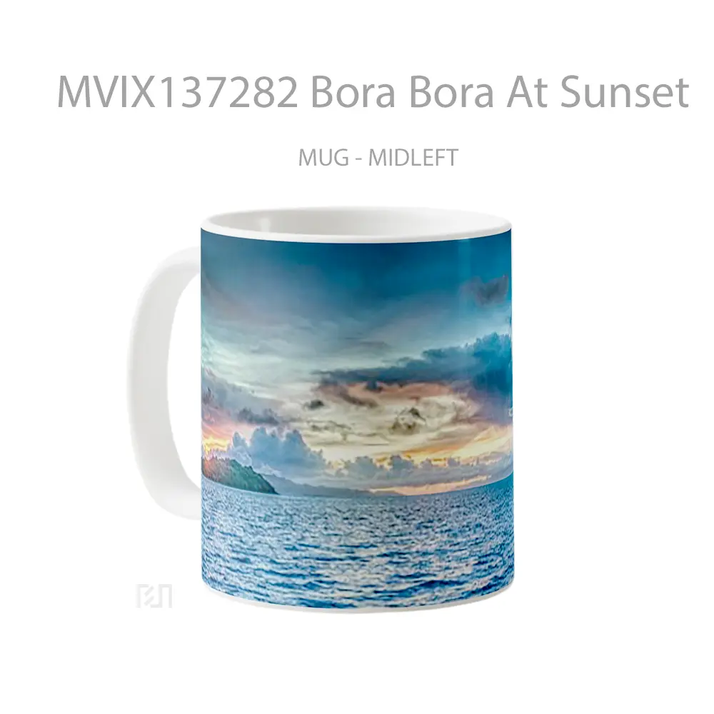 Mug Bora Bora At Sunset Gelas Pemandangan Alam - All-side / Desain