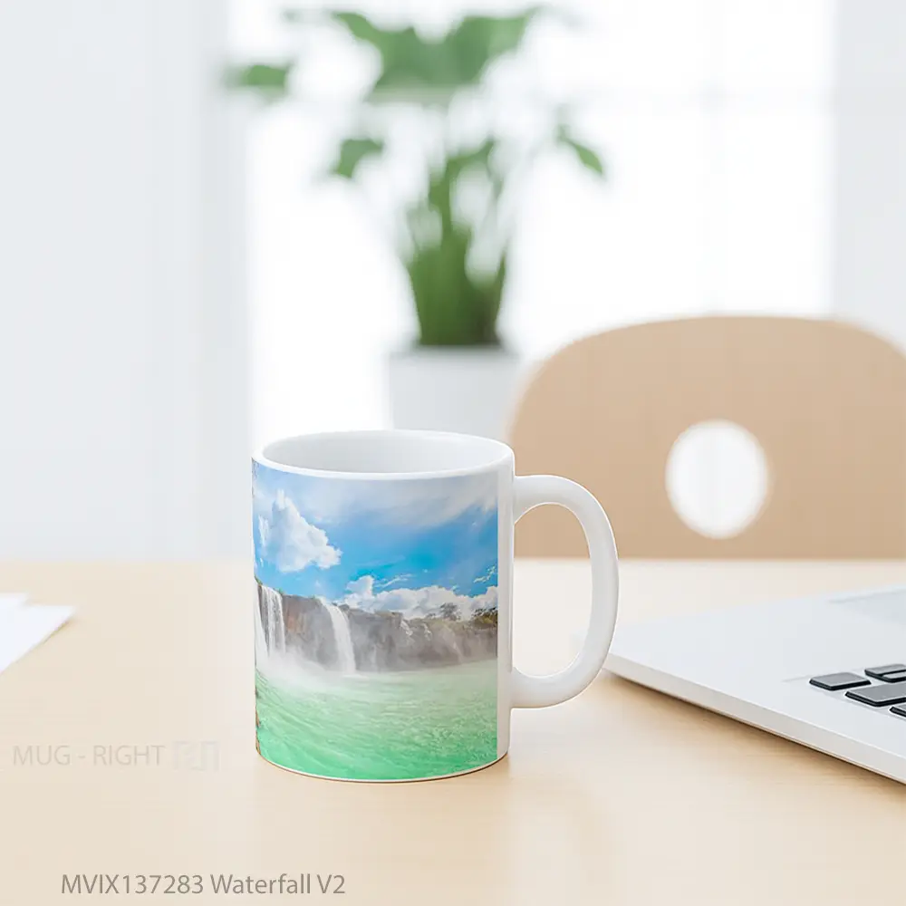 Mug Waterfall V2 Gelas Pemandangan Alam - All-side / Desain