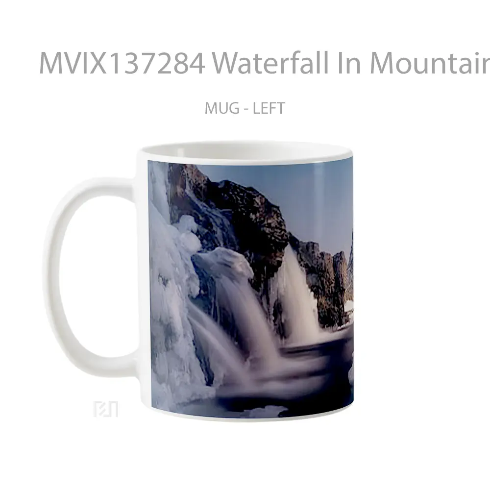 Mug Waterfall In Mountains Gelas Pemandangan Alam - All-side / Desain