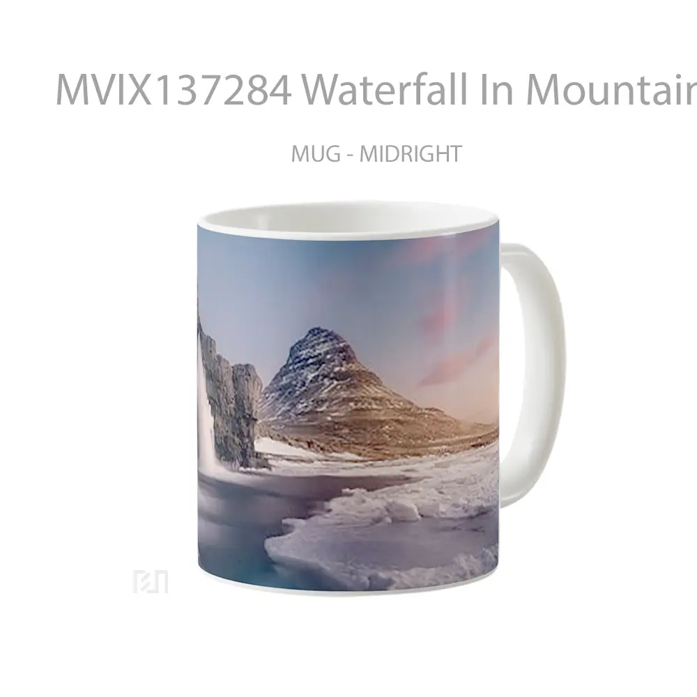 Mug Waterfall In Mountains Gelas Pemandangan Alam - All-side / Desain