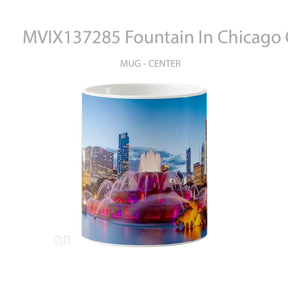 Mug Fountain In Chicago City Gelas Keramik Unik
