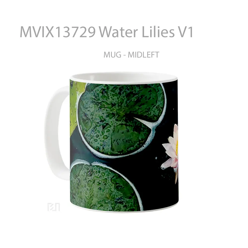 Mug Water Lilies V1 Gelas Pemandangan Alam - All-side / Desain