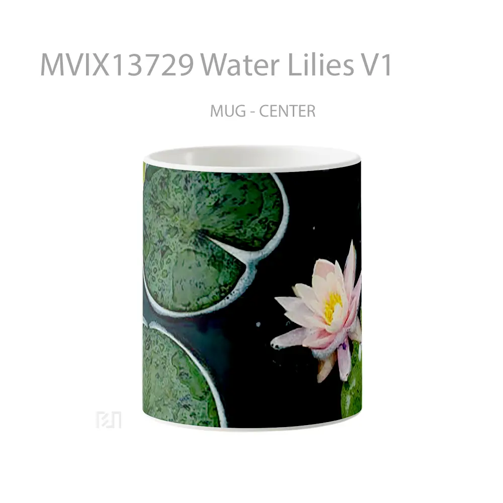 Mug Water Lilies V1 Gelas Pemandangan Alam