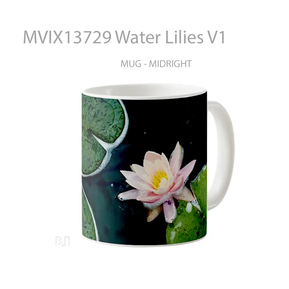 Mug Water Lilies V1 Gelas Pemandangan Alam - All-side / Desain