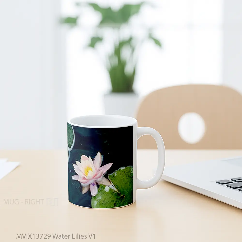 Mug Water Lilies V1 Gelas Pemandangan Alam - All-side / Desain