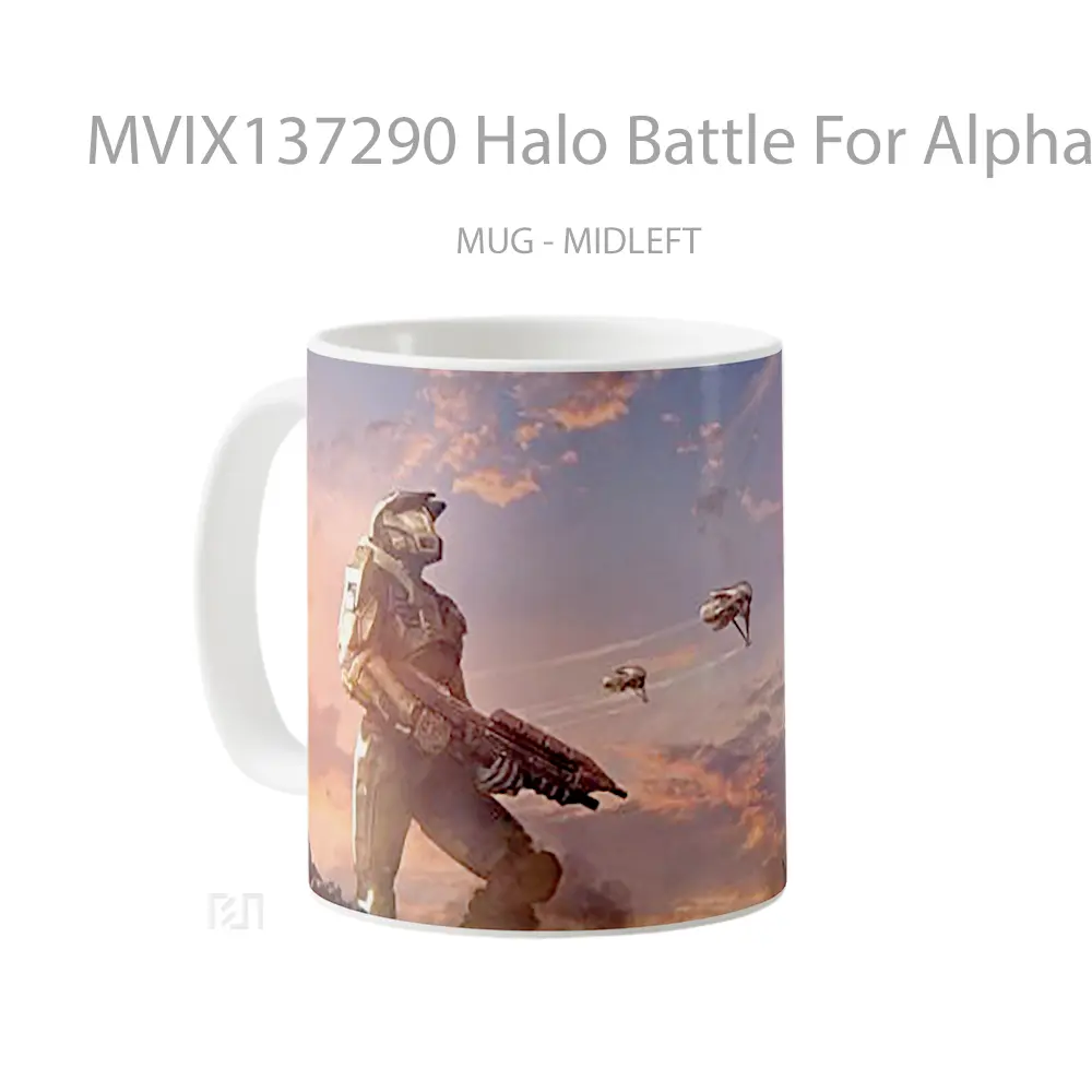 Mug Halo Battle For Alpha Cangkir Gamer - All-side / Desain