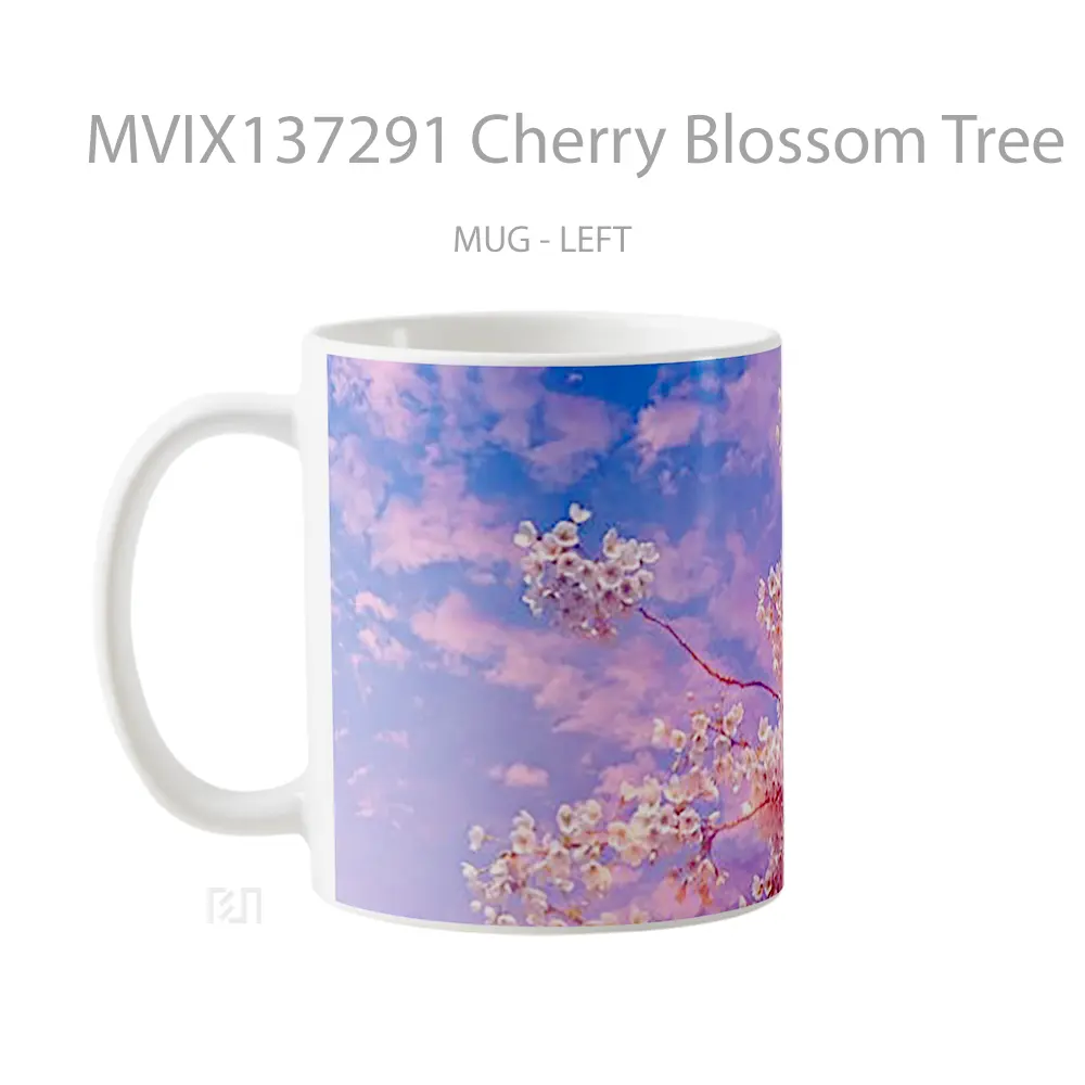 Mug Cherry Blossom Tree Gelas Pemandangan Alam - All-side / Desain