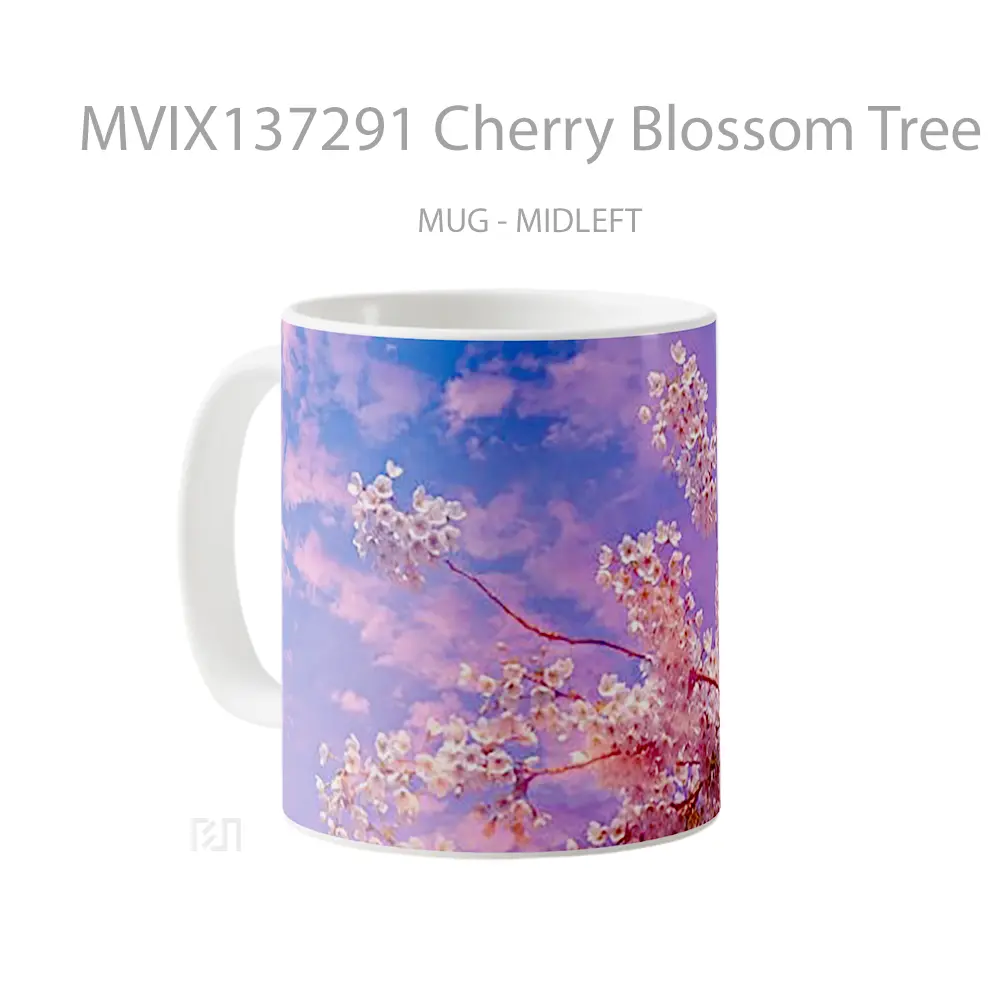 Mug Cherry Blossom Tree Gelas Pemandangan Alam - All-side / Desain