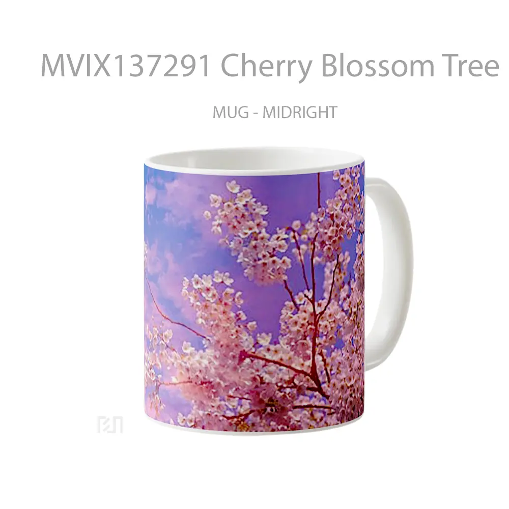 Mug Cherry Blossom Tree Gelas Pemandangan Alam - All-side / Desain