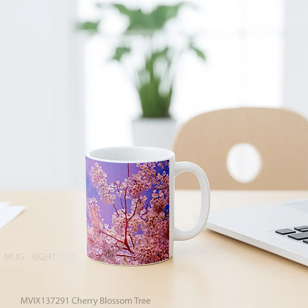 Mug Cherry Blossom Tree Gelas Pemandangan Alam - All-side / Desain