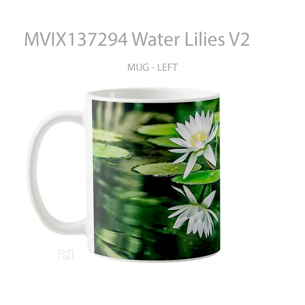 Mug Water Lilies V2 Gelas Pemandangan Alam - All-side / Desain