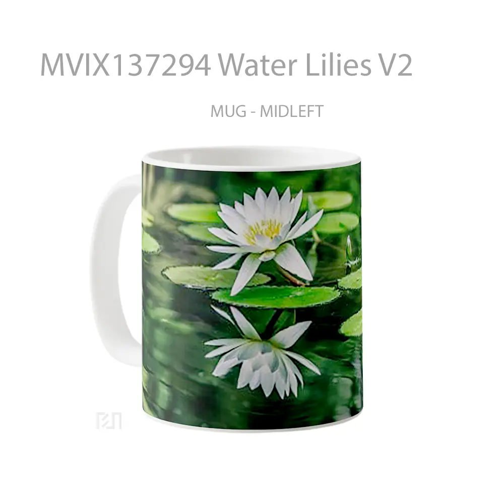Mug Water Lilies V2 Gelas Pemandangan Alam - All-side / Desain