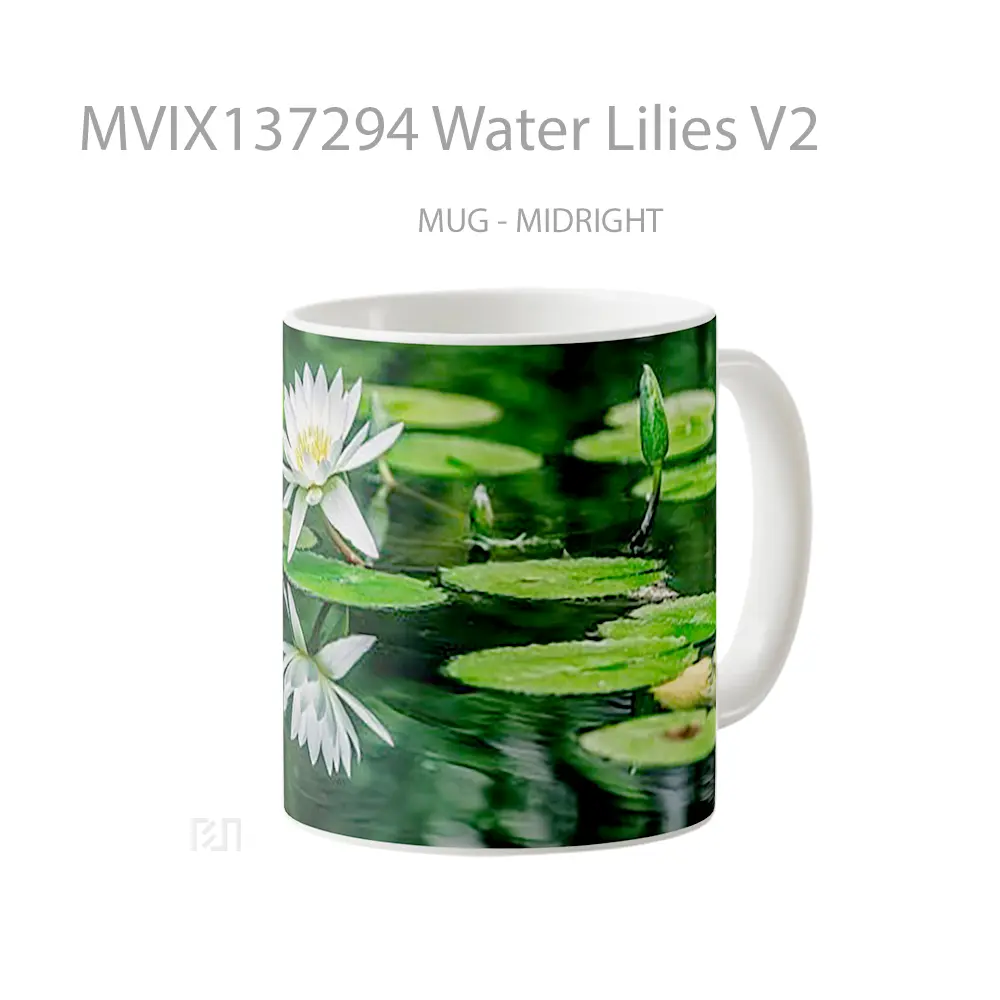 Mug Water Lilies V2 Gelas Pemandangan Alam - All-side / Desain